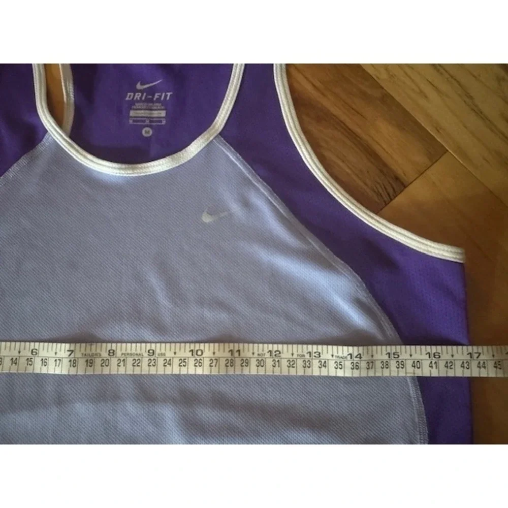 Nike Tank Top Womens M Dri-FIT Racerback Purple Colorblock‎ Athletic Workout